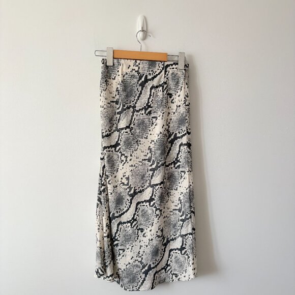 Aritzia Wilfred Free Snake Print Slip Midi Skirt Size 0 - Picture 2 of 6